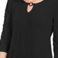 JM Collection Women's O Ring Lattice Top Black Size Small