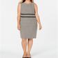 Kasper Women's Printed Sheath Dress Black Size 14W
