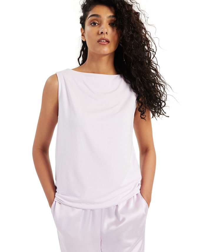 Alfani Women's Modern Lounge Boat Neck Tank Top Purple Size Medium