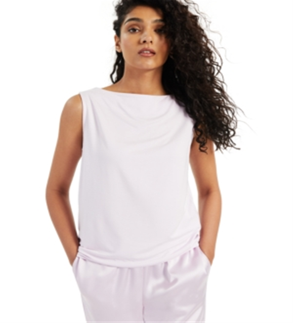 Alfani Women's Modern Lounge Boat Neck Tank Top Purple Size Medium