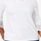 Charter Club Women's Cotton Lace Trim Top White Size Petite