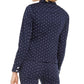 Charter Club Women's Printed Denim Jacket Blue Size Petite