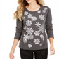 Style & Co Women's Printed Casual Top Gray Size 1X