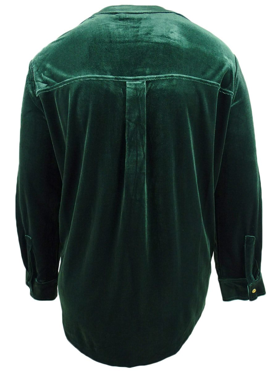 Ralph Lauren Women's Plus Size Stretch Velvet Blouse Green Size 1X
