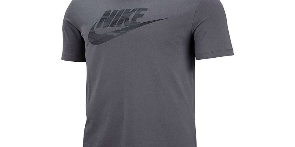 Nike Men's Sportswear Camo Swoosh T-Shirt Gray Size M