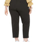 Bar III Women's Plus Striped Tie Waist Pants Black Size 24W