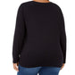 Karen Scott Women's Plus Caroling Dog Festive Lights Christmas Top Black Size 0X