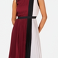 Alfani Women's Colorblocked Pleated MIDI Dress Purple Size Petite