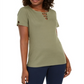 Karen Scott Women's Triple Ring Cutout Top Green Size Small