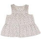 Style & Co Women's Polka Dot Sleeveless Jewel Neck Tiered Top White Size Small