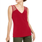 INC International Concepts Women's Sleeveless Illusion Inset Top -Red Size -XL