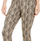 Hue Women's Python Print High Waisted Denim Leggings Brown Size M