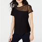 INC International Concepts Women's Illusion Crew Neck T-Shirt Black Size XS