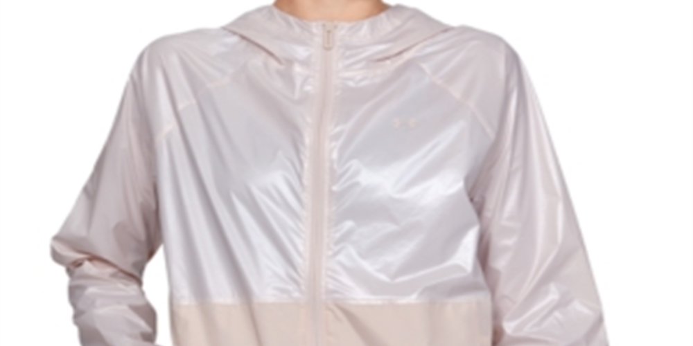 Under Armour Women's Non Denim Casual Jackets Apex Metallic Woven Full Zip Jacket Pink Size XL