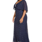 R & M Richards Women's Plus Capelet Gown Black Size 2