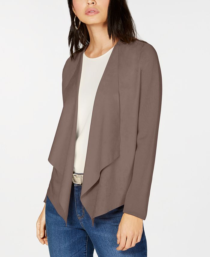 INC Womens Knit Open Front Cardigan Sweater Brown Size XL