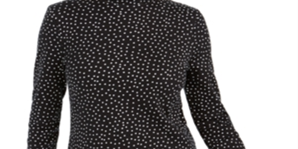 Charter Club Women's Pima Cotton Mock Neck Top Black Size X-Small