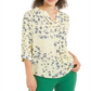 Charter Club Women's Maria Floral Print Blouse Yellow Size X-Small