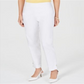 JM Collection Women's Ankle Tab Pants White Size Petite L