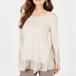 Style & Co Women's Layered Look Tunic Brown Size Medium