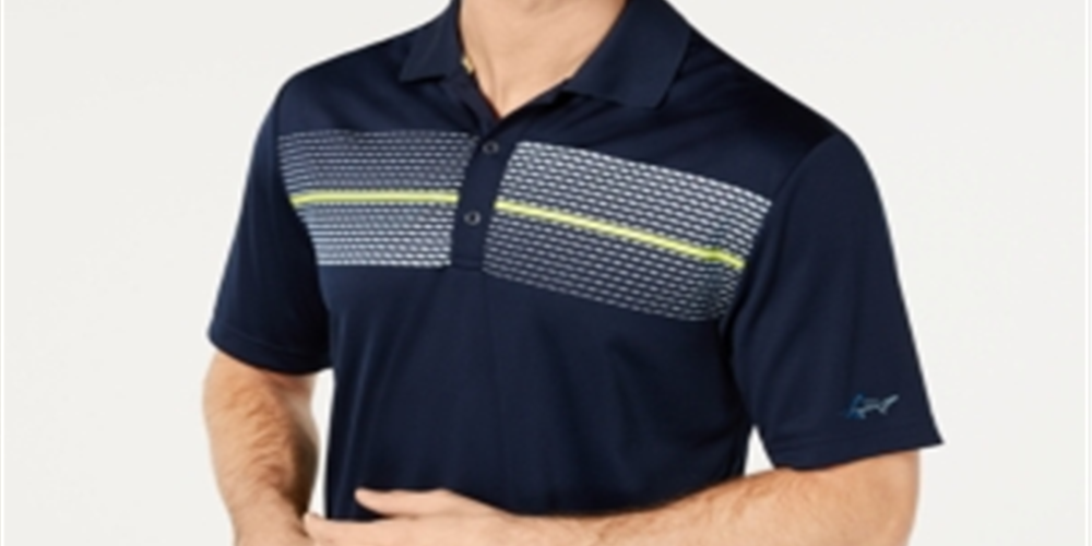 Attack Life by Greg Norman Men's Colorblocked Polo Blue Size Small