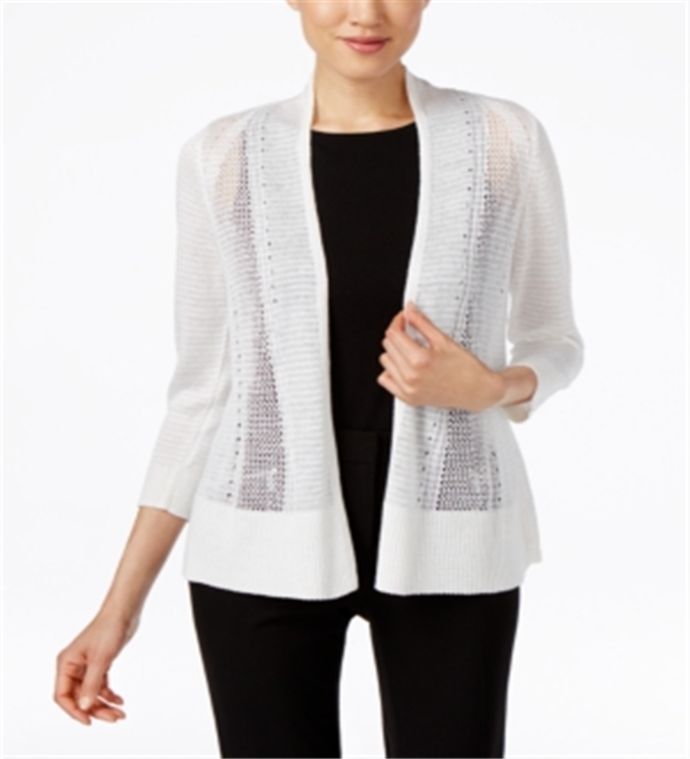 Alfani Women's Novelty Stitch Sweater White Size Small