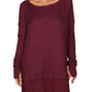 Free People Women's North Shore Thermal Knit Tunic Top Red Size X-Small