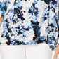 Alfani Women's Floral Print Ruffled Top Blue Size L