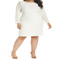 Vince Camuto Women's Plus Sequined Bodycon Dress White Size 16W
