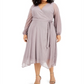 Alfani Women's Metallic Fit Flare Silver Dot Size 0X