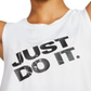 Nike Women's Logo Graphic Sleeveless Crew Neck Tank Top  White Size Small
