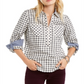 Tommy Hilfiger Women's Half Zip Cotton Blend Shirt White Size X-Small