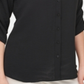 Calvin Klein Women's Ruched Sleeve Shirt Black Size Small