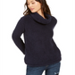 Style & Co Women's Faux Sherpa Cowlneck Sweater Blue Size PP
