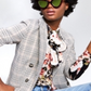 Bar III Women's Open Front Plaid Blazer Gray Size Medium
