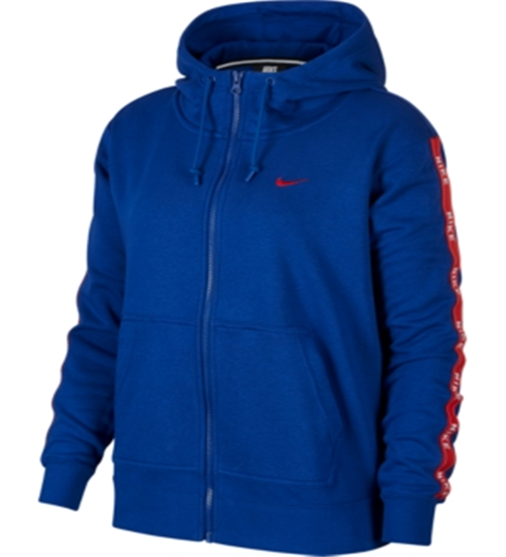 Nike Women's Sportswear Logo French Terry Zip Hoodie Blue Size 2X
