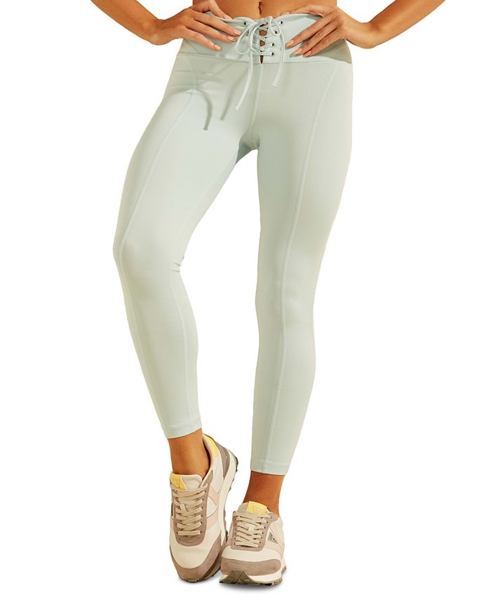 Guess Women's Active Lace up Leggings Green Size Large