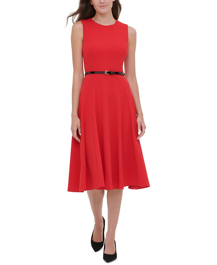 Tommy Hilfiger Women's  Sleeveless MIDI Shirt Dress Dress Red Size 10
