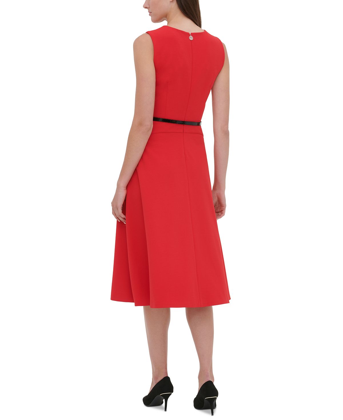 Tommy Hilfiger Women's  Sleeveless MIDI Shirt Dress Dress Red Size 10