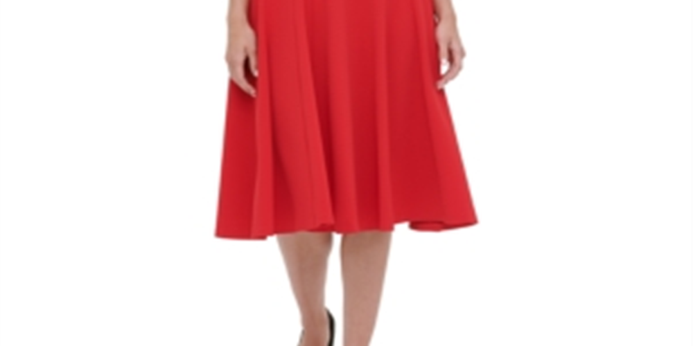 Tommy Hilfiger Women's  Sleeveless MIDI Shirt Dress Dress Red Size 10