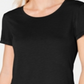 Ideology Women's Split Back Casual T-Shirt Black Size XXL