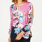 JM Collection Women's Split Sleeve Keyhole Tunic Pink Size Petite XL
