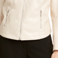Alfani Women's Faux Leather Moto Jacket White Size L