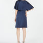 Adrianna Papell Women's Embellished Cape a Line Dress Silver Size 16