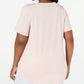 JM Collection Women's Plus Metallic Trim Keyhole Top Pink Size 0X