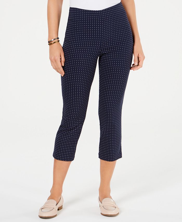 Charter Club Women's Tummy Control Capri Pants Blue Size Petite