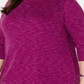 Karen Scott Women's Plus Space Dye 3/4 Sleeve Blouse Purple Size XXL
