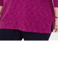 Karen Scott Women's Plus Space Dye 3/4 Sleeve Blouse Purple Size XXL