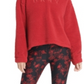 DKNY Women's Sherpa Fleece with Logo Hoodie Red Size Small