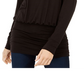 INC WOmen's  Ruched Dolman-Sleeve Top  Black Size -M